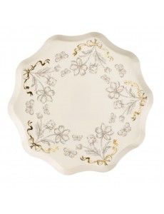 Pratos Flores Laços Dourados